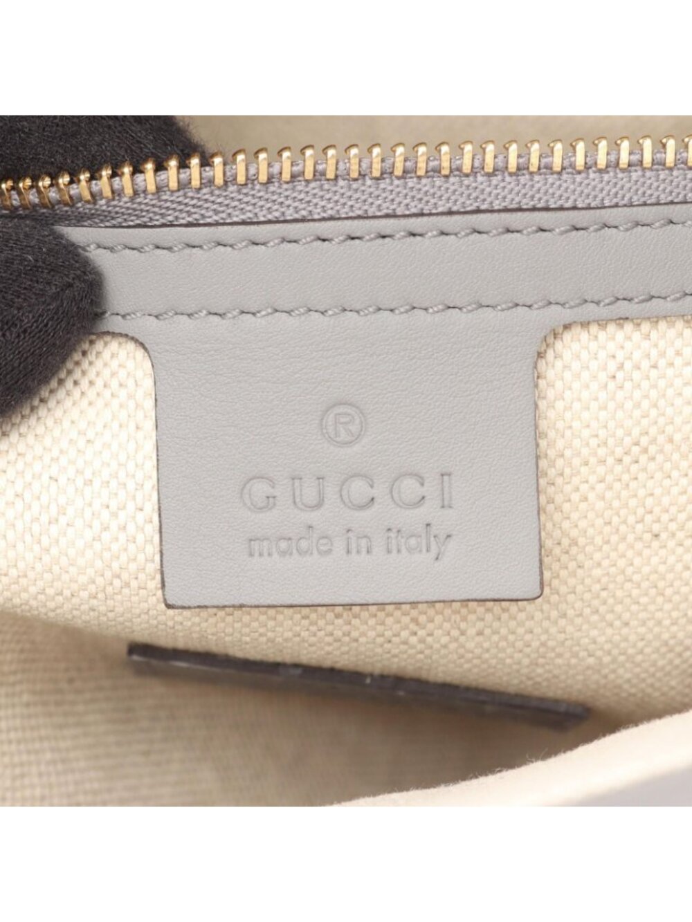 Gucci Tote GG Ribbon Gray Leather - Picture 4 of 9